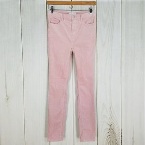 LOFT Pink Corduroy High Mom Waist Skinny Pants size 2